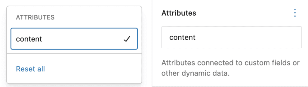 nieuwe functie: Attributes